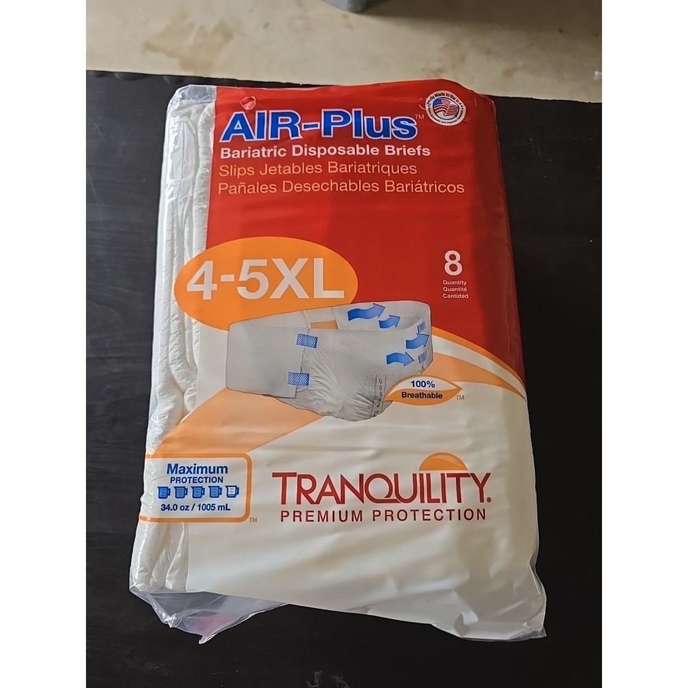 Tranquility Air-Plus Bariatric Briefs 4-5XL, 70 to 108 Inch, 34oz Capacity
